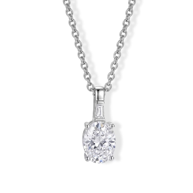 EverTrue Moissanite 2.00 ctw Solitaire Pendant in Platinum Bond with Stainless Steel Necklace 20 Inches