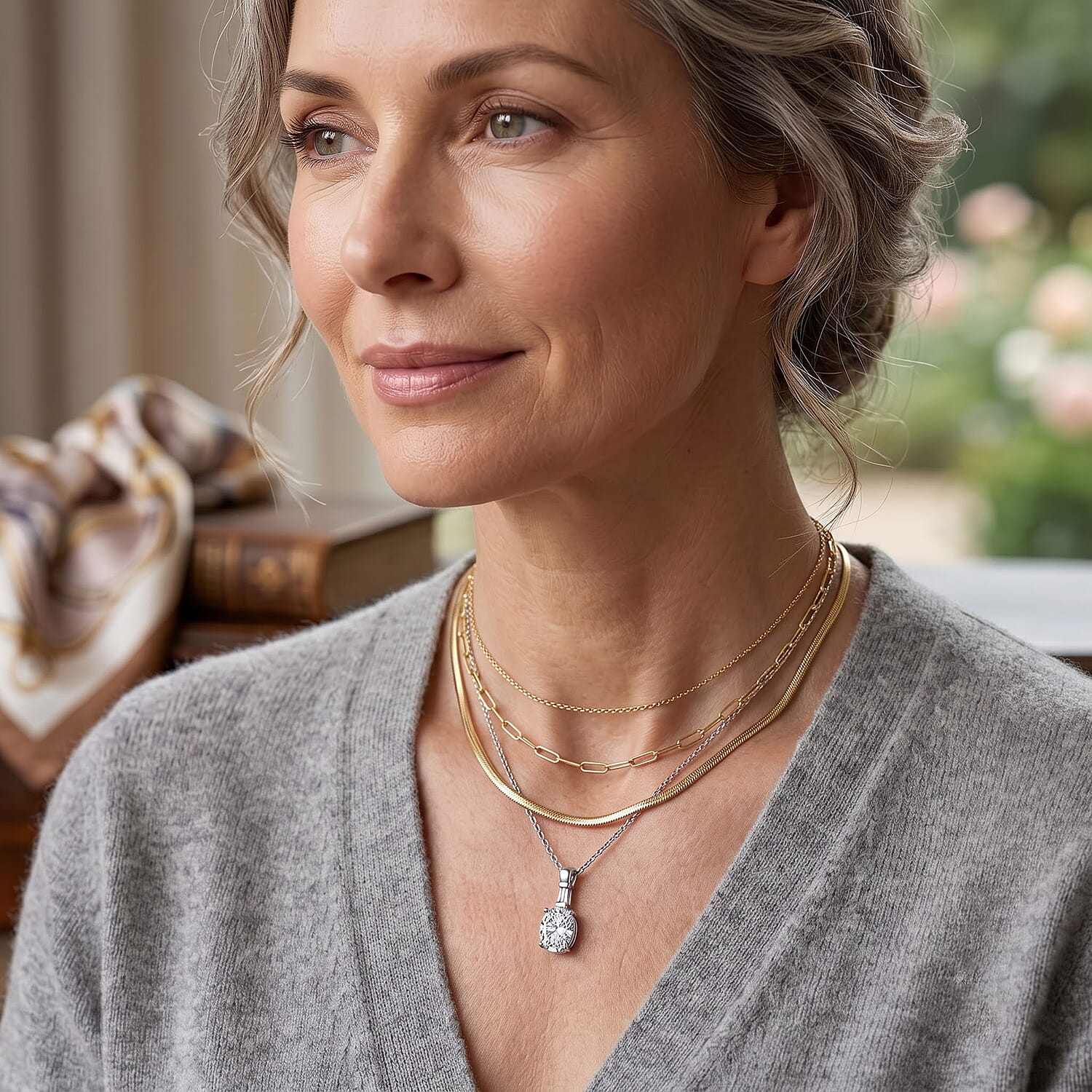 EverTrue Moissanite 2.00 ctw Pendant in Platinum Bond with Stainless Steel Necklace 20 Inches