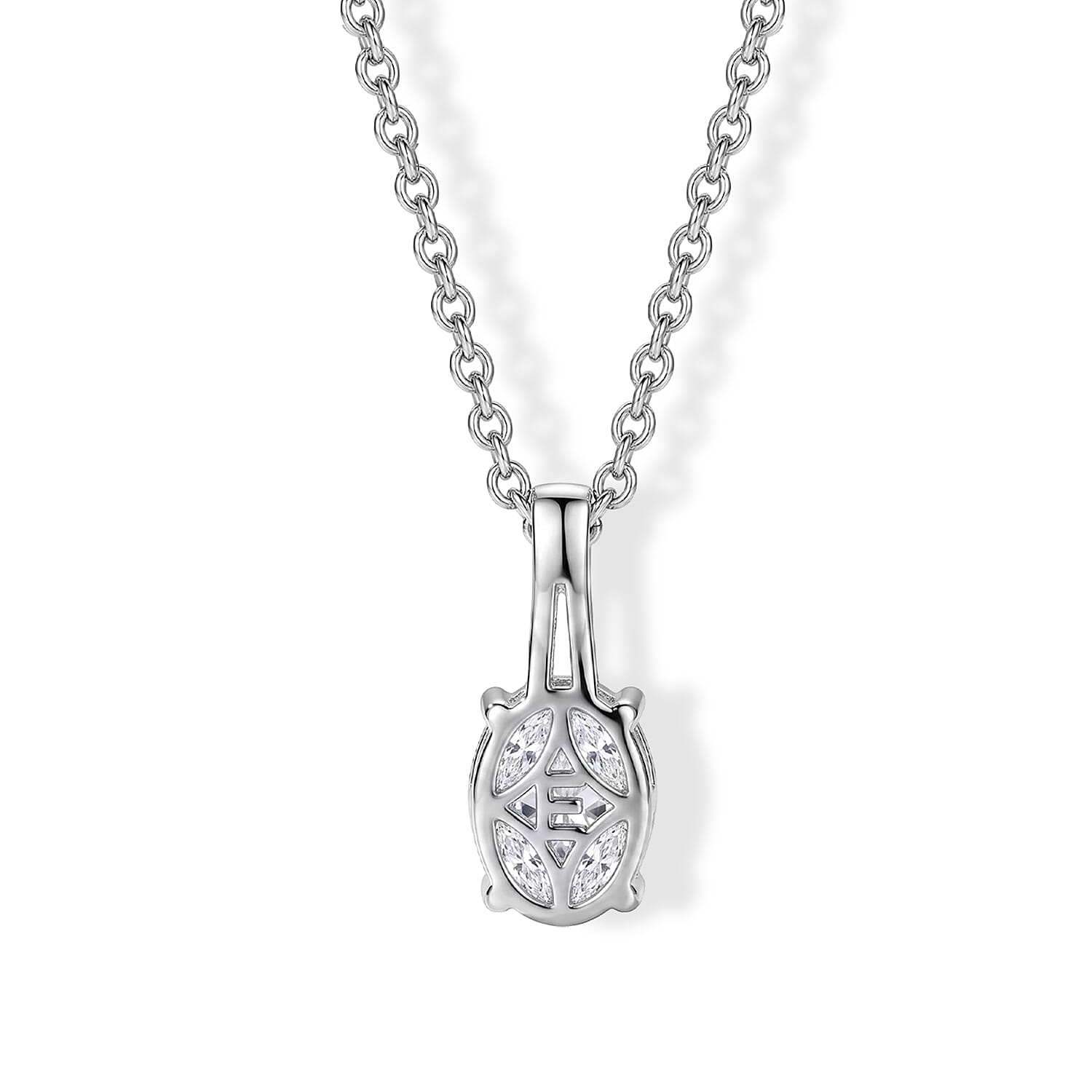 EverTrue Moissanite 2.00 ctw Pendant in Platinum Bond with Stainless Steel Necklace 20 Inches