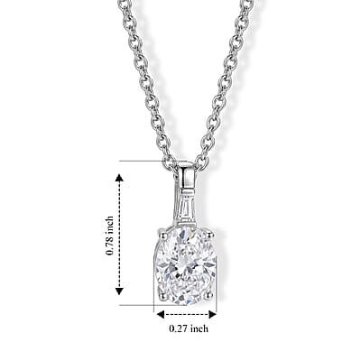 EverTrue Moissanite 2.00 ctw Pendant in Platinum Bond with Stainless Steel Necklace 20 Inches