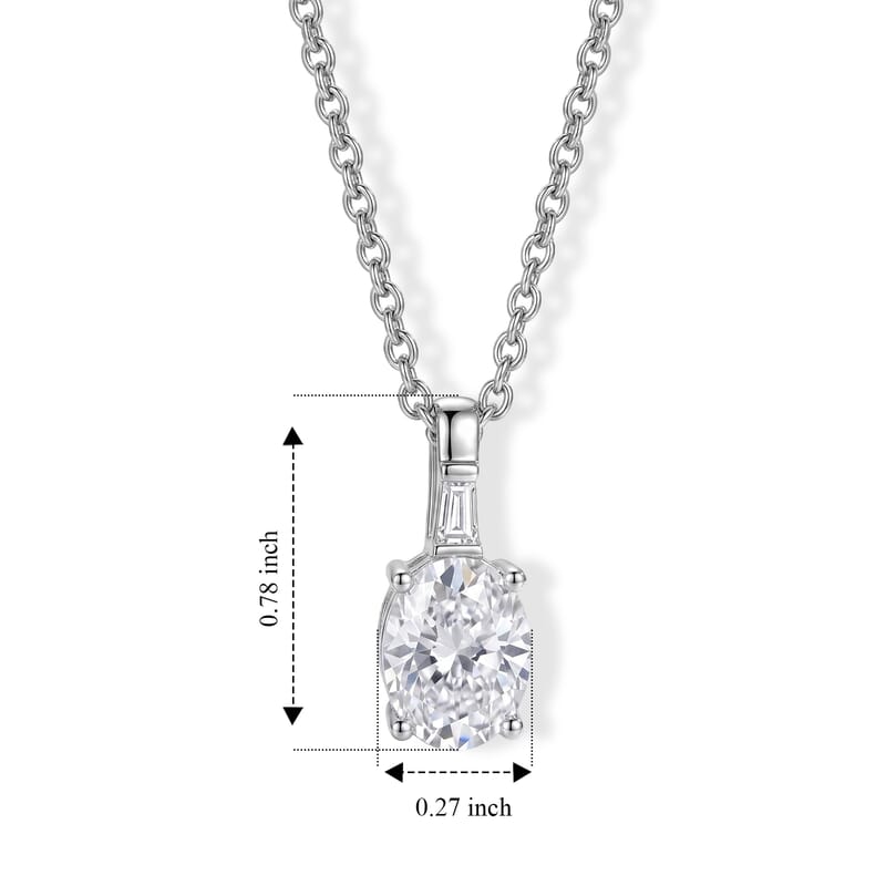 EverTrue Moissanite 2.00 ctw Solitaire Pendant in Platinum Bond with Stainless Steel Necklace 20 Inches