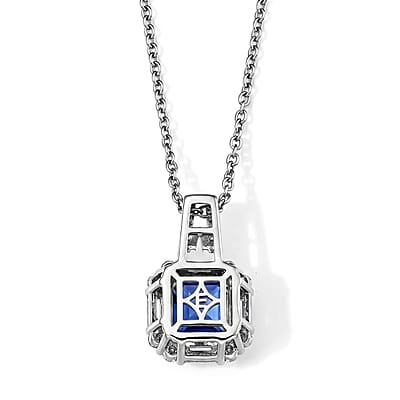 EverTrue Color Change Fluorite and Moissanite 3.80 ctw Pendant in Platinum Bond with Stainless Steel Necklace (20 Inches)