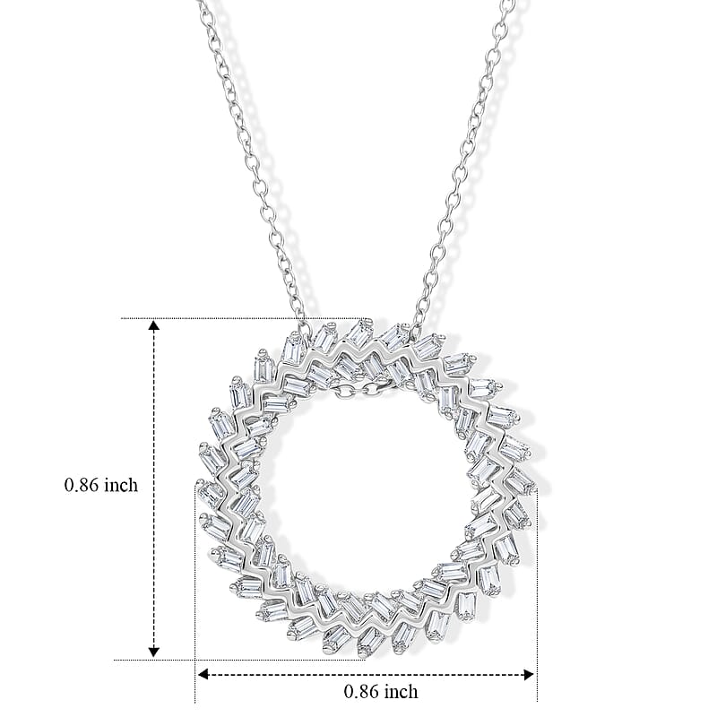 Luxuriant Lab Grown Diamond G-H SI 0.50 ctw Pendant Necklace in Rhodium Over Sterling Silver (18-20 Inches)