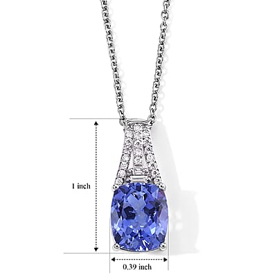 EverTrue Color Change Fluorite and Moissanite 6.80 ctw Pendant in Platinum Bond with Stainless Steel Necklace (20 Inches)