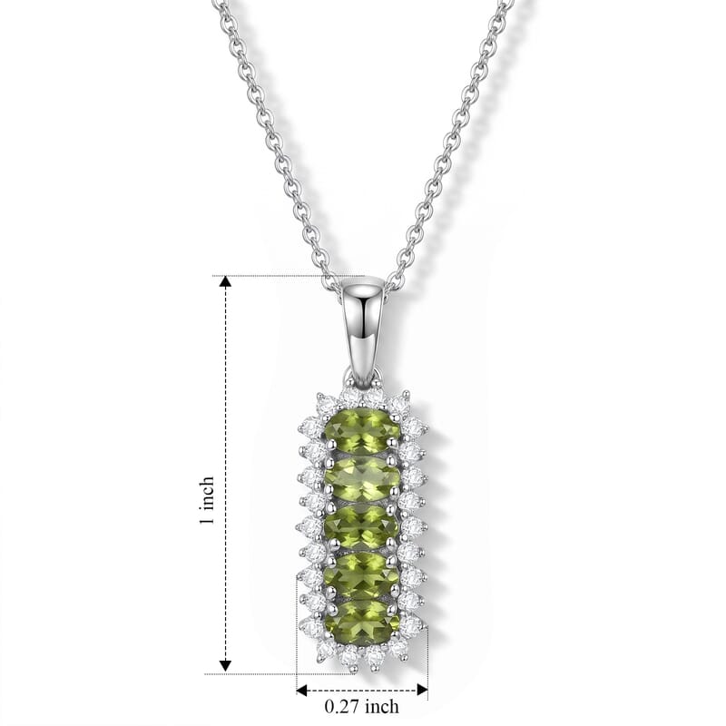 D'Joy Calabar Tourmaline and Moissanite 1.50 ctw Pendant Necklace (20 Inches) in Rhodium Over Sterling Silver