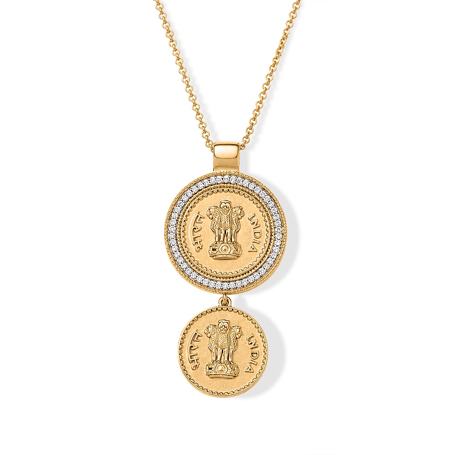 D''Joy Rachel Roy White Zircon Pendant Necklace (20 Inches) in 18K Vermeil YG Over Sterling Silver 0.65 ctw