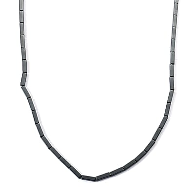Hematite 205.00 ctw Stretch Bracelet (7-7.5In) and Necklace (21.25-23.25 Inches) in Silvertone