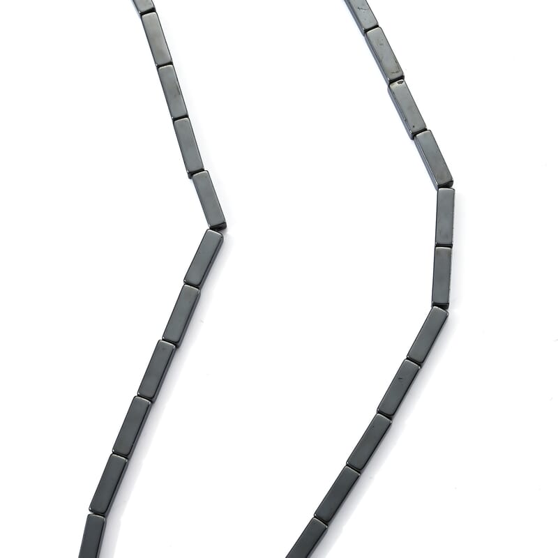 Hematite 205.00 ctw Stretch Bracelet (7-7.5In) and Necklace (21.25-23.25 Inches) in Silvertone