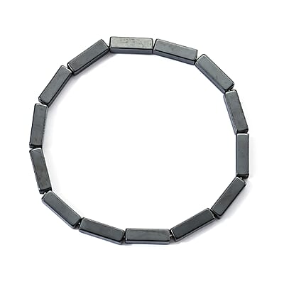 Hematite 205.00 ctw Stretch Bracelet (7-7.5In) and Necklace (21.25-23.25 Inches) in Silvertone
