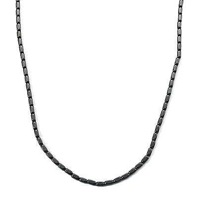Hematite 170.00 ctw Stretch Bracelet (7-7.5In) and Necklace (21.25-23.25 Inches) in Silvertone
