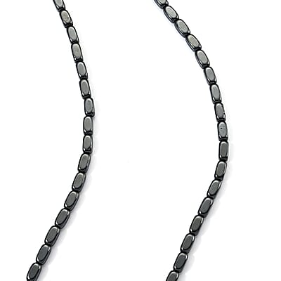 Hematite 170.00 ctw Stretch Bracelet (7-7.5In) and Necklace (21.25-23.25 Inches) in Silvertone