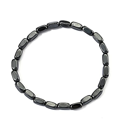 Hematite 170.00 ctw Stretch Bracelet (7-7.5In) and Necklace (21.25-23.25 Inches) in Silvertone