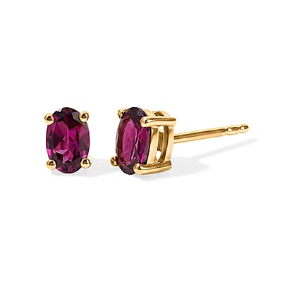 D'Joy Premium Orissa Rhodolite Garnet 16.00 ctw Vineyard Glow Earrings and Bracelet (6.50In) in 18K Vermeil Yellow Gold Over Sterling Silver