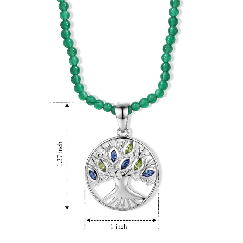 D'Joy Passport to Israel Kashmir Kyanite and Hebei Peridot Pendant with Verde Onyx Beaded Necklace in Rhodium Over Sterling Silver 18 Inches 70.80 ctw