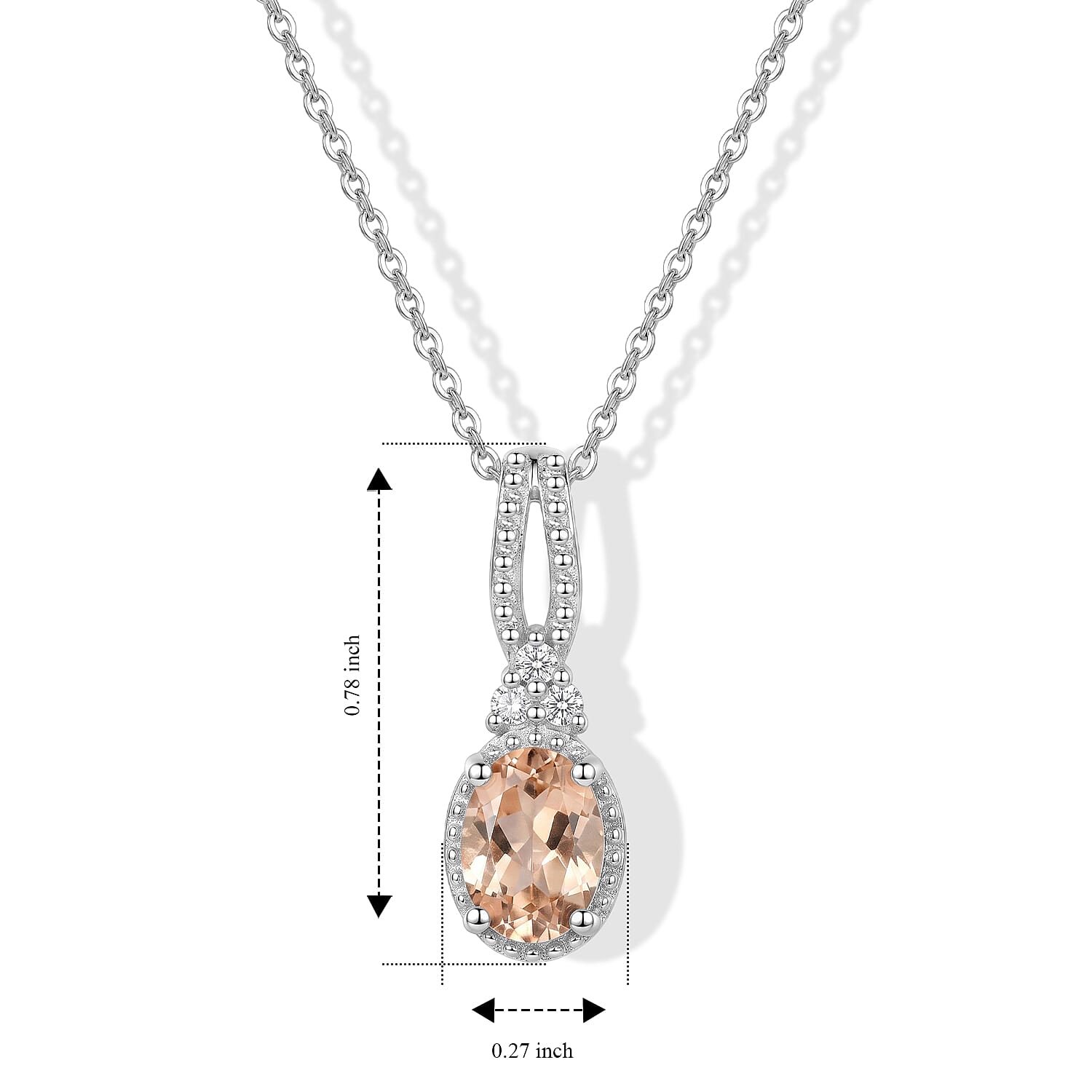 D'Joy Yellow Scapolite and White Zircon 1.15 ctw Pendant Necklace in Rhodium Over Sterling Silver 20 Inches