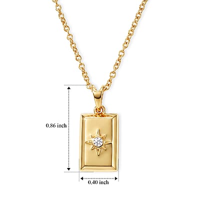 D'Joy Diamond Assent Pendant in 18K YG Over Sterling Silver with 18K YG Plated Stainless Steel Necklace 20 Inches