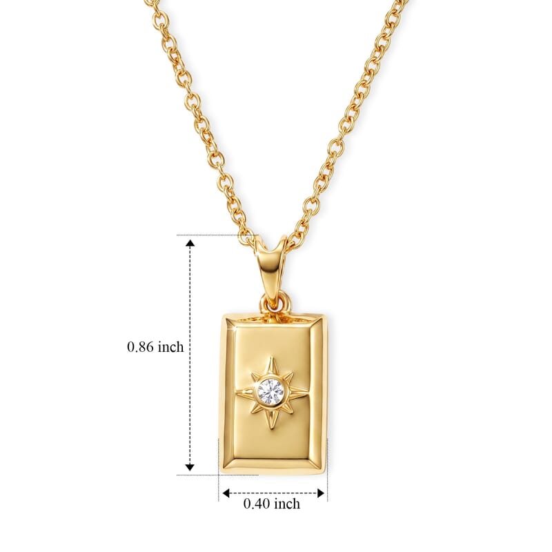 D'Joy Diamond Assent Pendant in 18K YG Over Sterling Silver with 18K YG Plated Stainless Steel Necklace 20 Inches