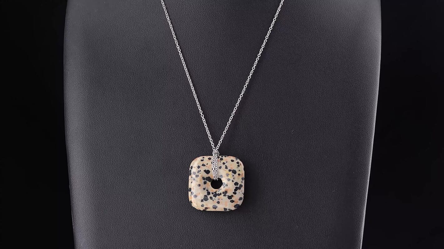 Galilea Rose Quartz 58.00 ctw Pendant in Silvertone with Stainless Steel Necklace 26 Inches