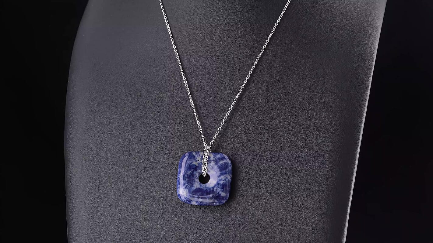 Galilea Rose Quartz 58.00 ctw Pendant in Silvertone with Stainless Steel Necklace 26 Inches