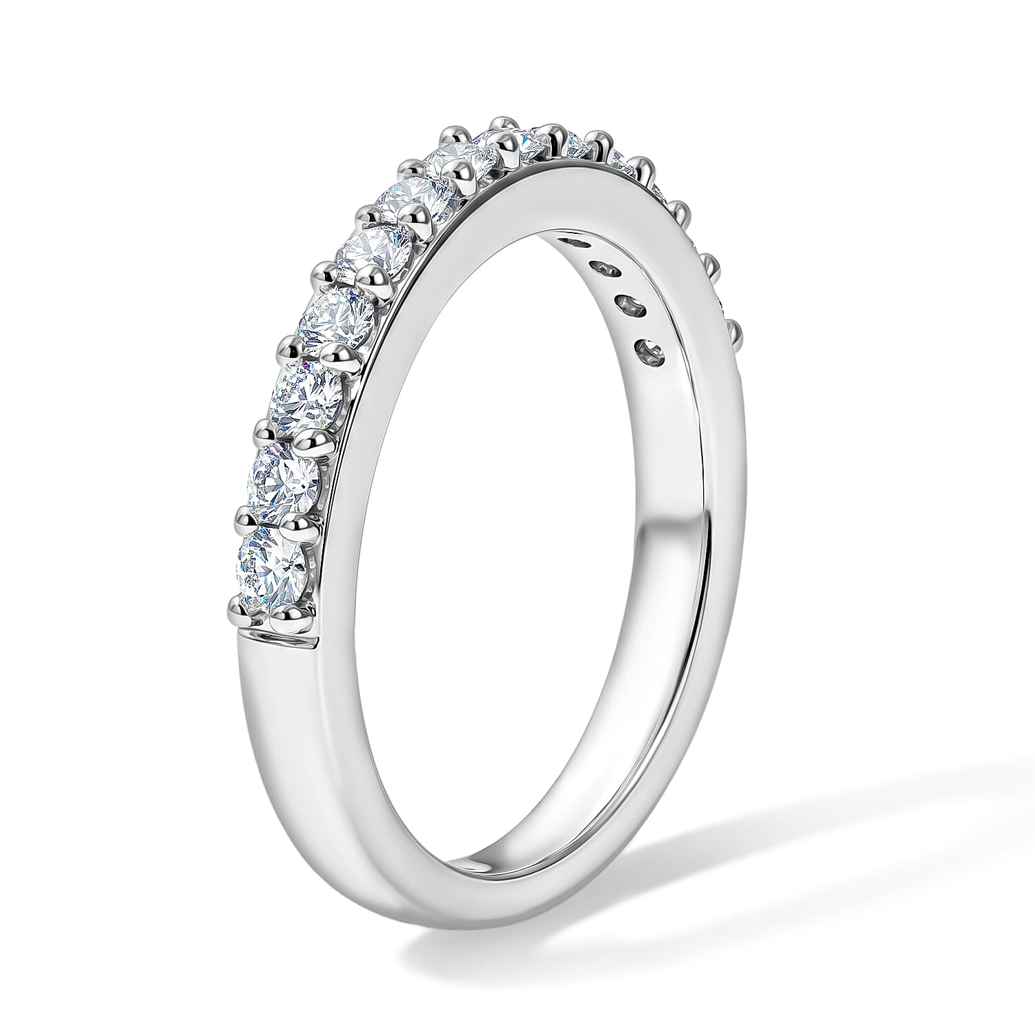 EverTrue Thai Black Spinel and White Zircon 7.75 ctw Set of 2 Regal Noir Ring in Platinum Bond (Size 6.0)