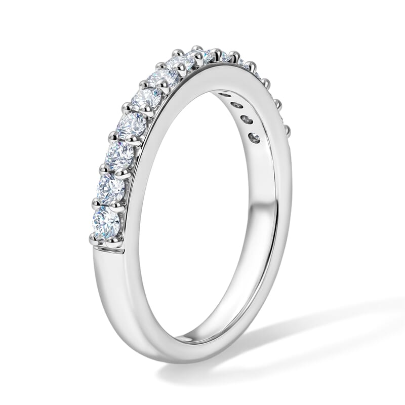 EverTrue Thai Black Spinel and White Zircon 7.75 ctw Set of 2 Regal Noir Ring in Platinum Bond (Size 6.0)
