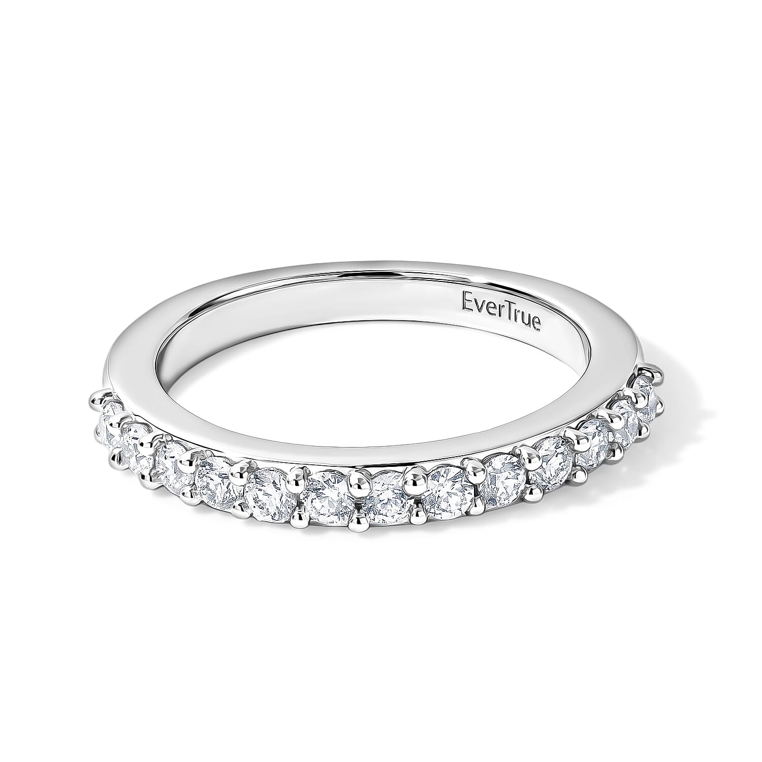 EverTrue Thai Black Spinel and White Zircon 7.75 ctw Set of 2 Regal Noir Ring in Platinum Bond (Size 6.0)