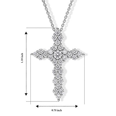 Luxuriant Lab Grown Diamond G-H SI 1.00 ctw Pendant Necklace in Rhodium Over Sterling Silver 20 Inches