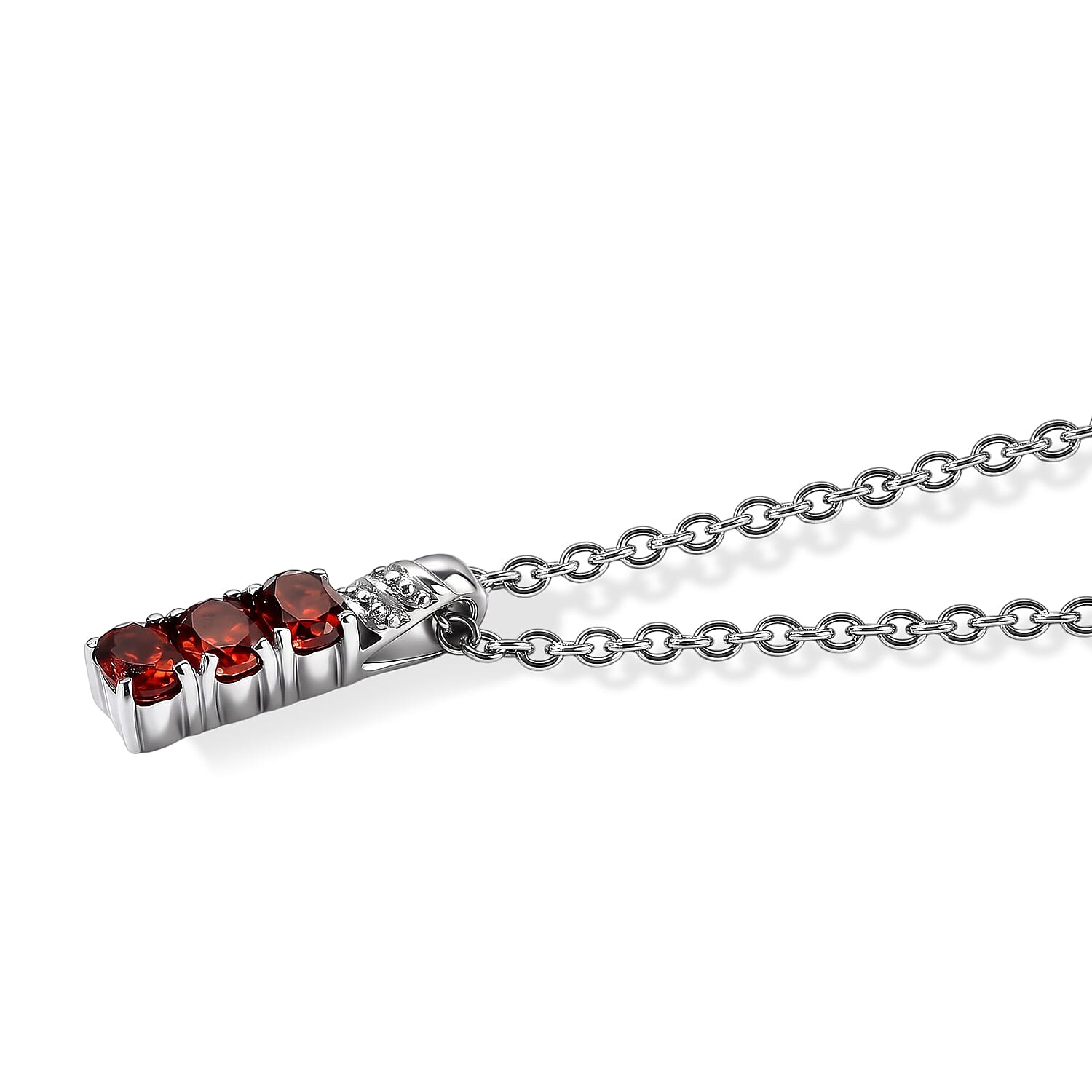 EverTrue Mocha Zircon 1.60 ctw 3 Stone Ring (Size 10) and Pendant Necklace 20 Inches in Stainless Steel