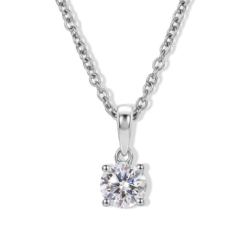 EverTrue Moissanite 0.75 ctw Pendant in platinum Bond with Stainless Steel Necklace 20 Inches
