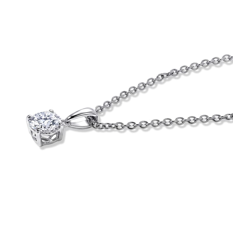 EverTrue Moissanite 0.75 ctw Pendant in platinum Bond with Stainless Steel Necklace 20 Inches