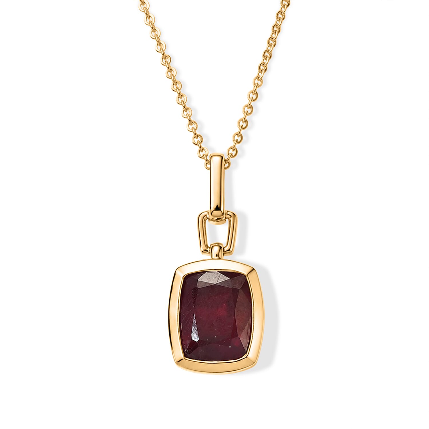 D''Joy Rachel Roy Niassa Ruby (FF) Pendant Necklace (20 Inches) in 18K Vermeil YG Over Sterling Silver 4.90 ctw