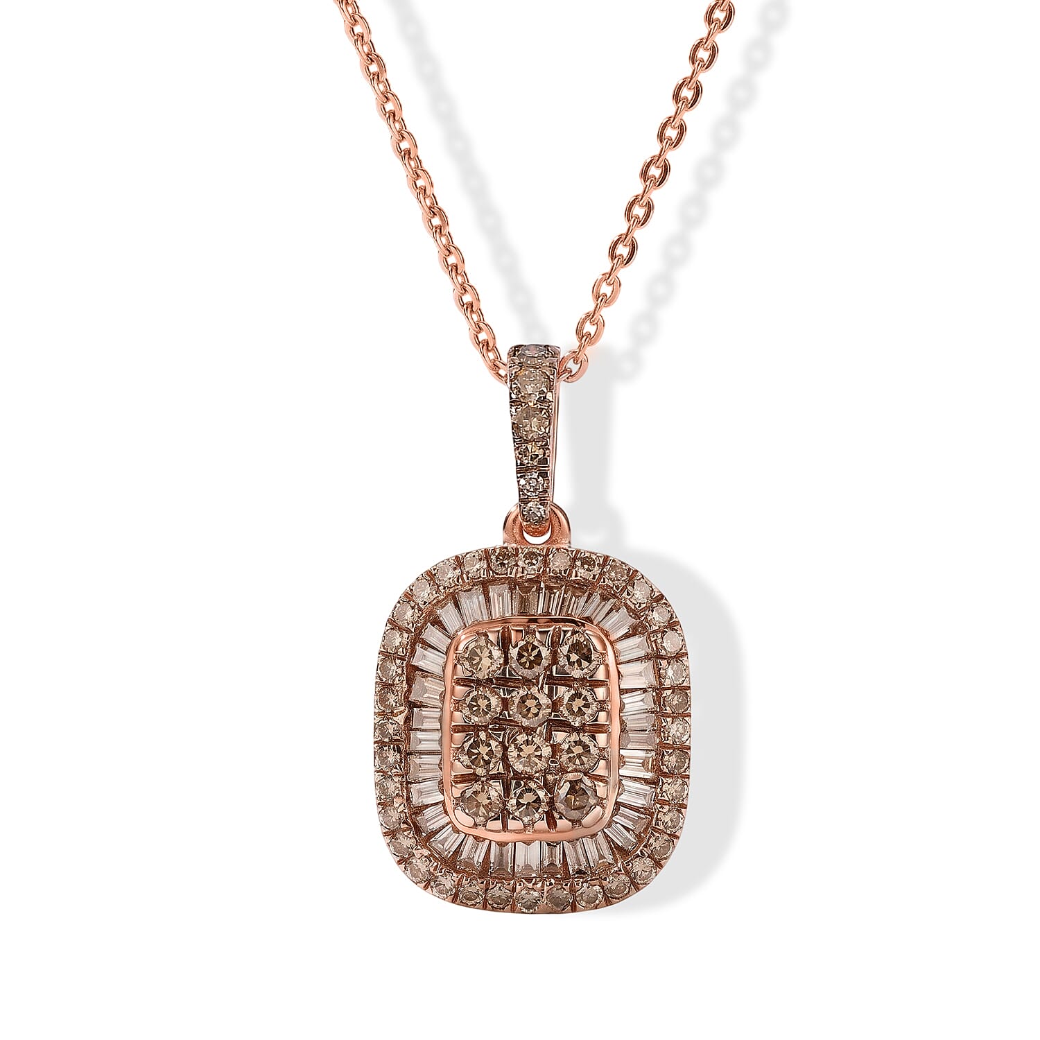 D''Joy Diamond 0.50 ctw Pendant Necklace in Rhodium Over Sterling Silver 20 Inches