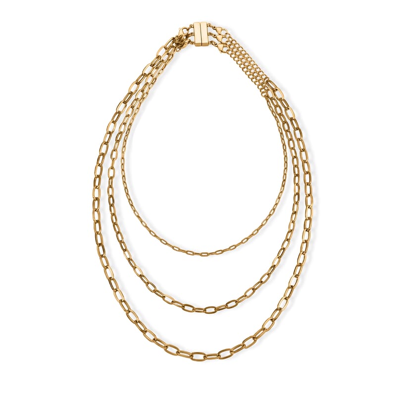 Set of 3 Necklace in ION Plated YG Stainless Steel (16/20/24+2 Inches)