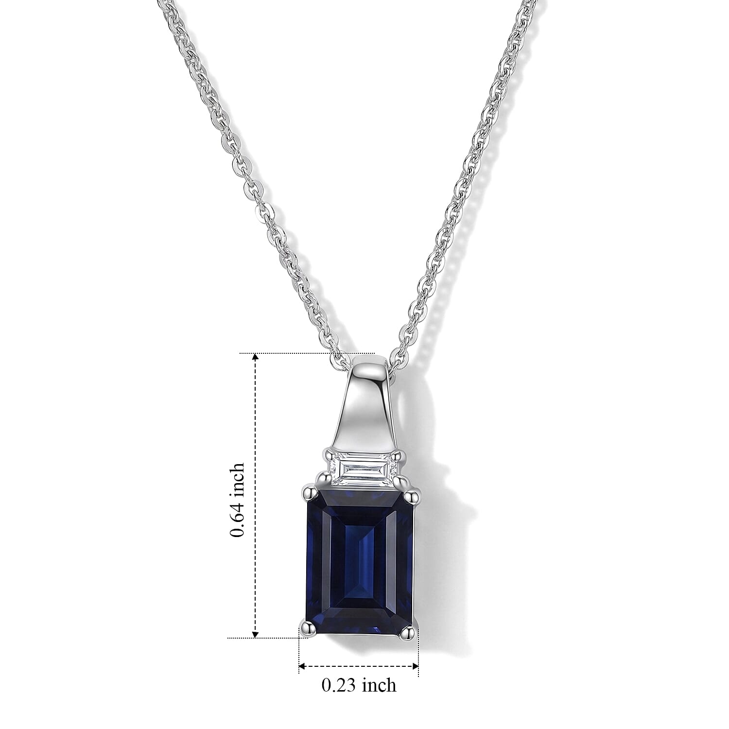 D'Joy Premium Catalina Iolite and Moissanite 1.50 ctw Pendant Necklace in Rhodium Over Sterling Silver 20 Inches