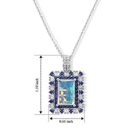 Ethiopian Welo Opal & Ceylon Blue Sapphire - Product card gallery slide 4 (10331381203257)