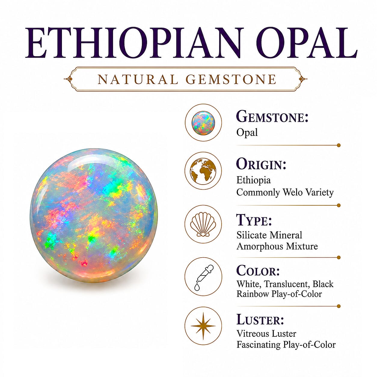 D'Joy Premium Ethiopian Welo Opal and Multi Gemstone 3.75 ctw Pendant Necklace in Rhodium Over Sterling Silver 20 Inches