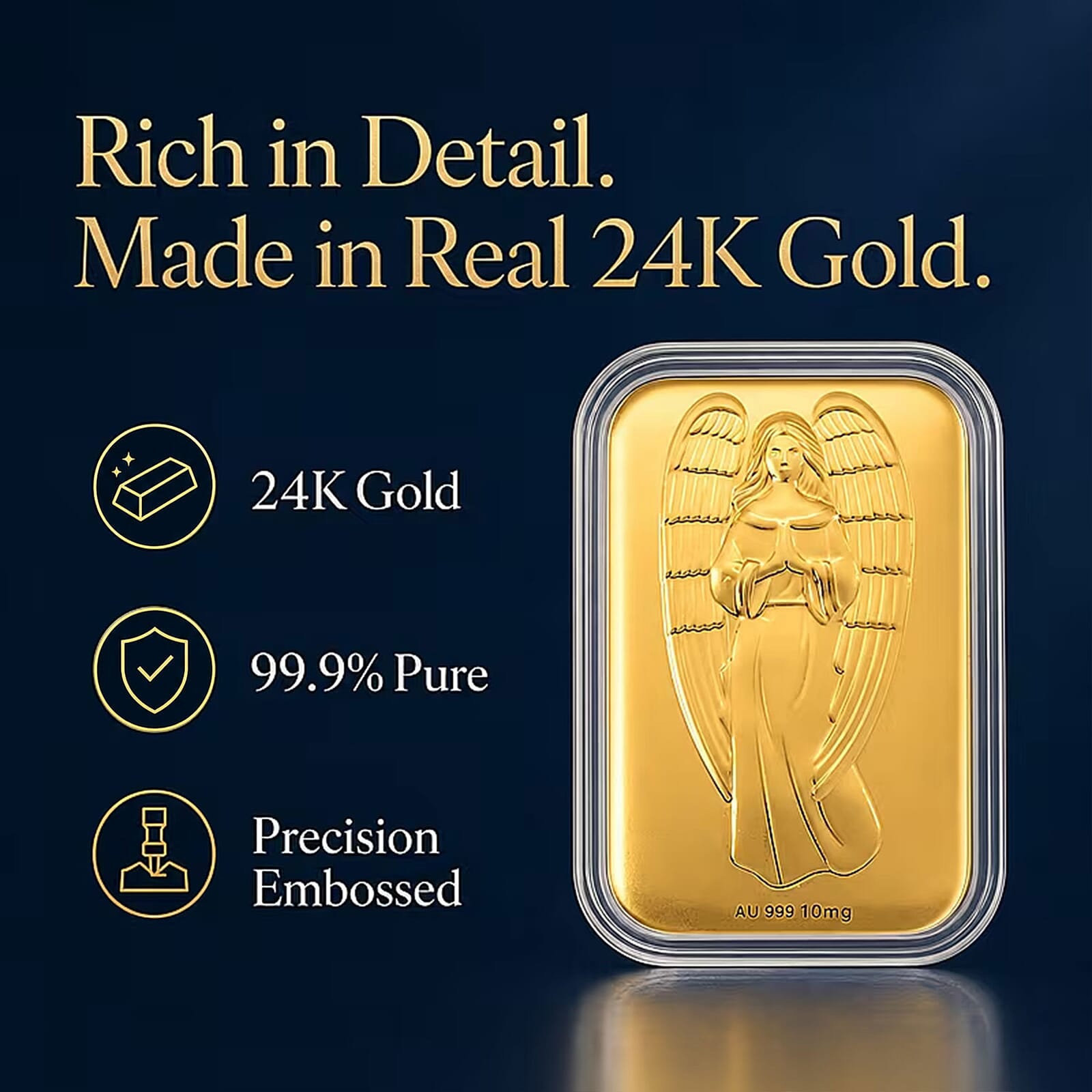 Set of 3 - Angel Blessings Heaven's Whisper, Captured in 24K Gold