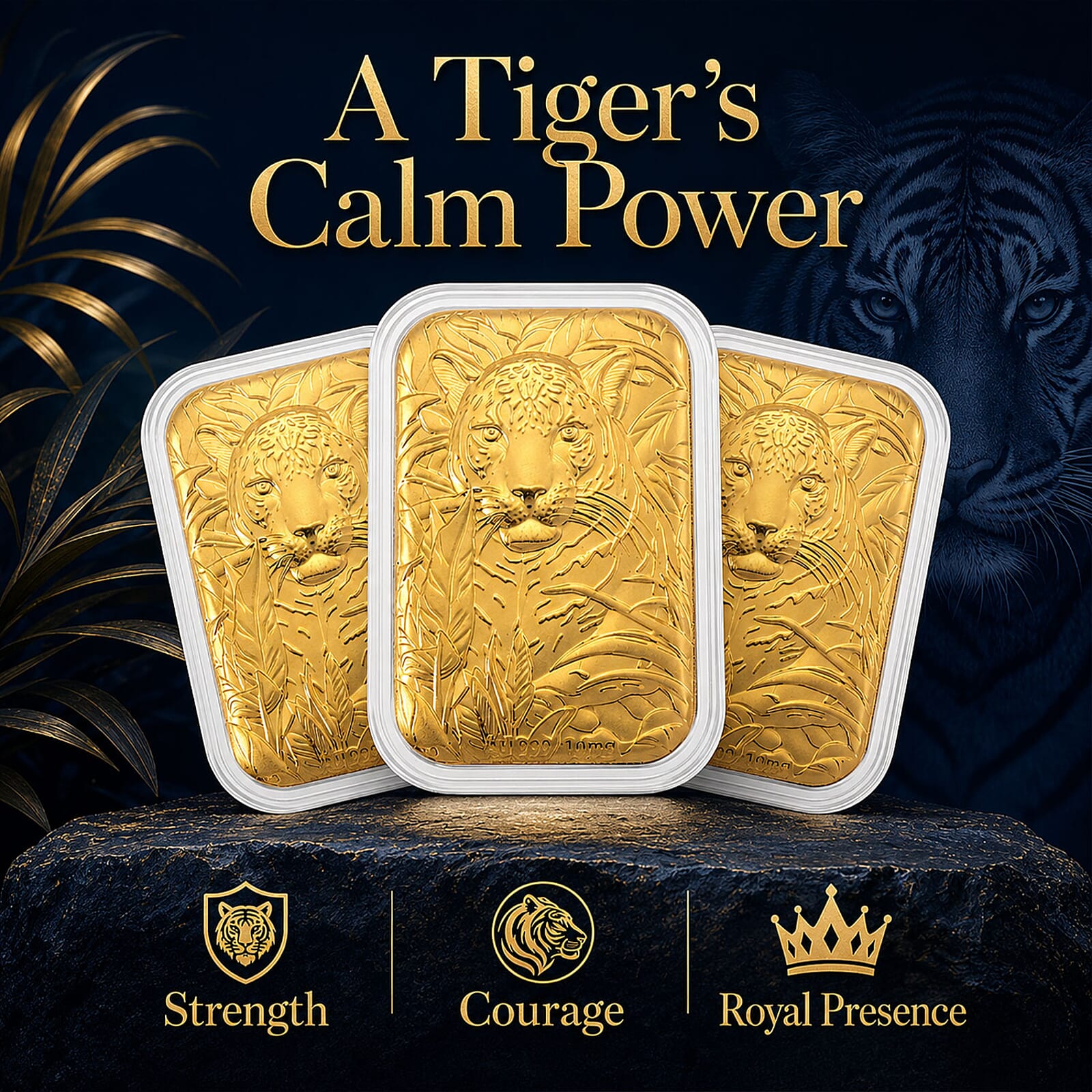 Set of 3 - Regal Tiger the Quiet Power That Commands the Room