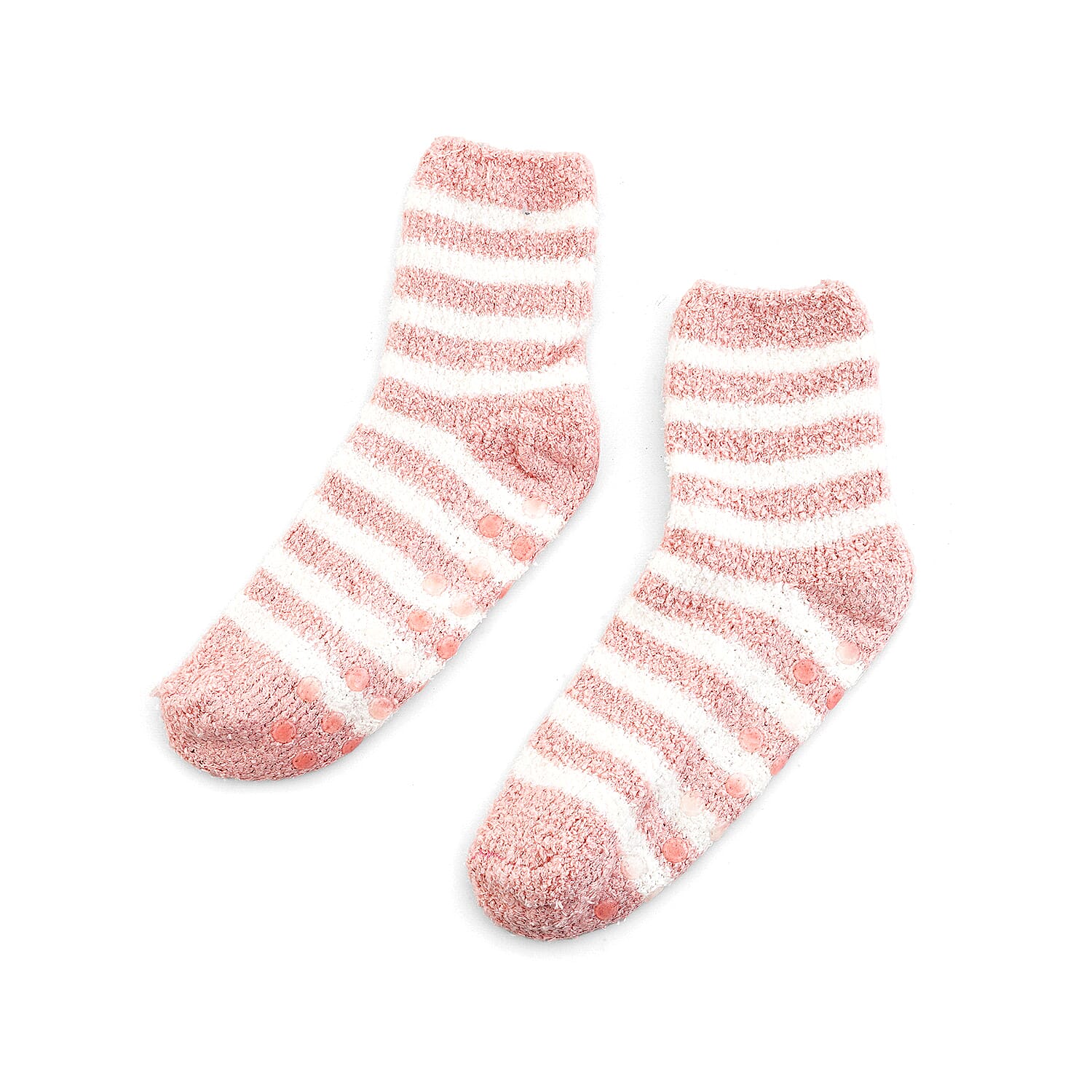 Mossimo White, Grey and Peach Pack Set of 3 Crozy Socks with Gripper Bottom