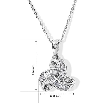 D'Joy Diamond 0.25 ctw Pendant Necklace in Rhodium Over Sterling Silver 20 Inches