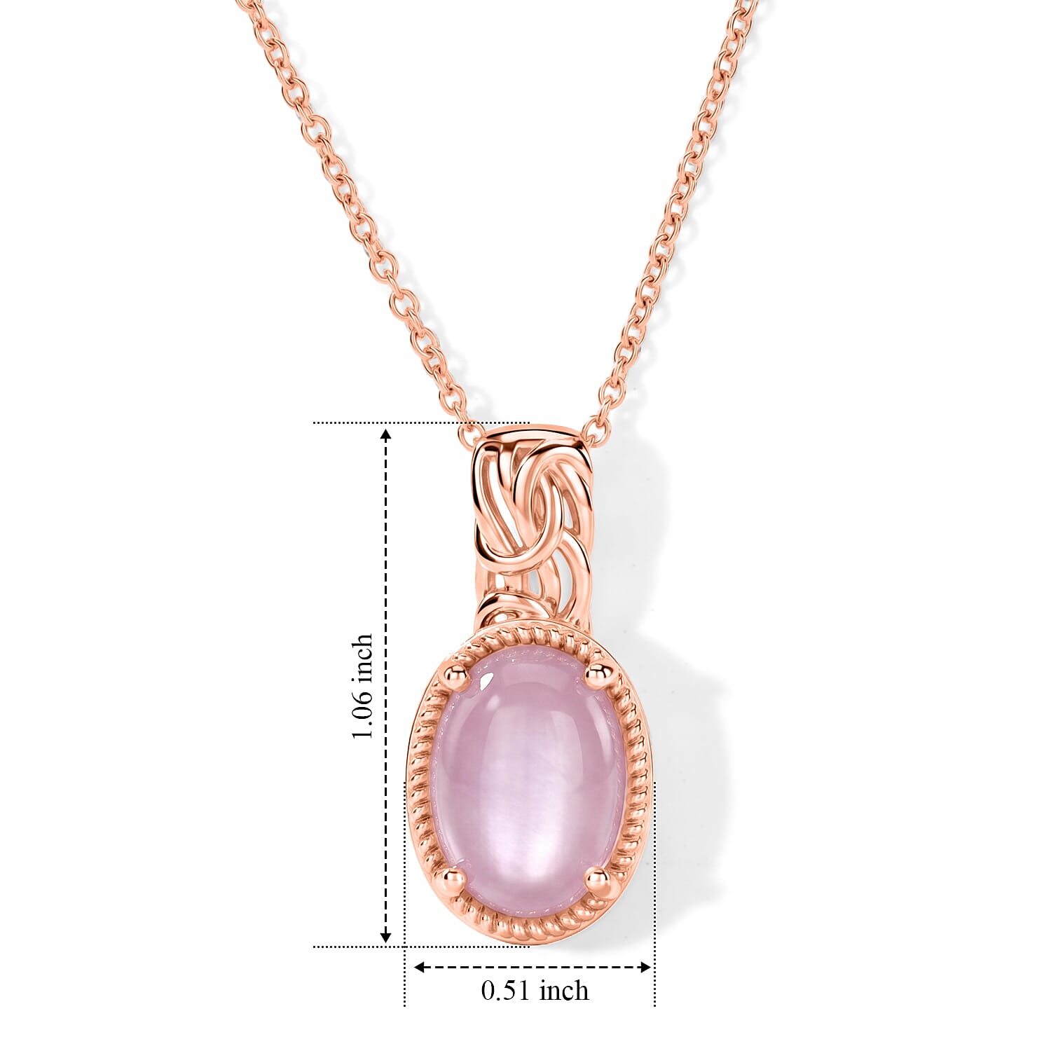 Pendant with Chain (Size 20) Stainless Steel 6.60 ctw