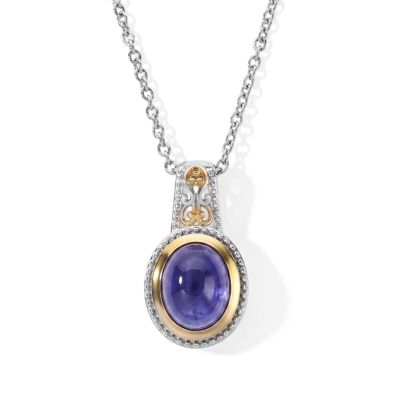 Pendant with Chain (Size 20) Stainless Steel 3.90 ctw