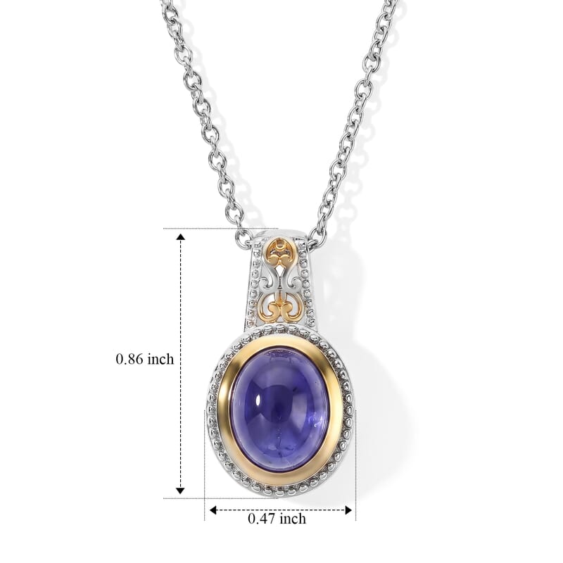 Pendant with Chain (Size 20) Stainless Steel 3.90 ctw