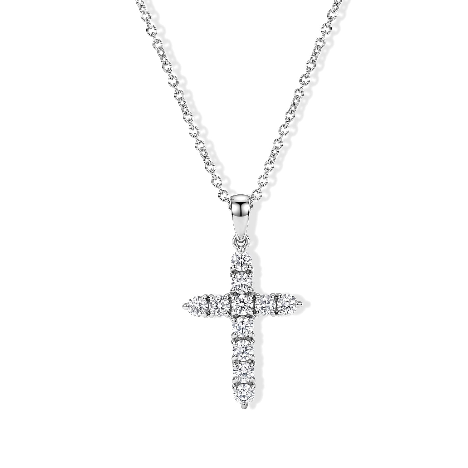 EverTrue Moissanite 1.15 ctw Pendant Necklace in Stainless Steel 20 Inches