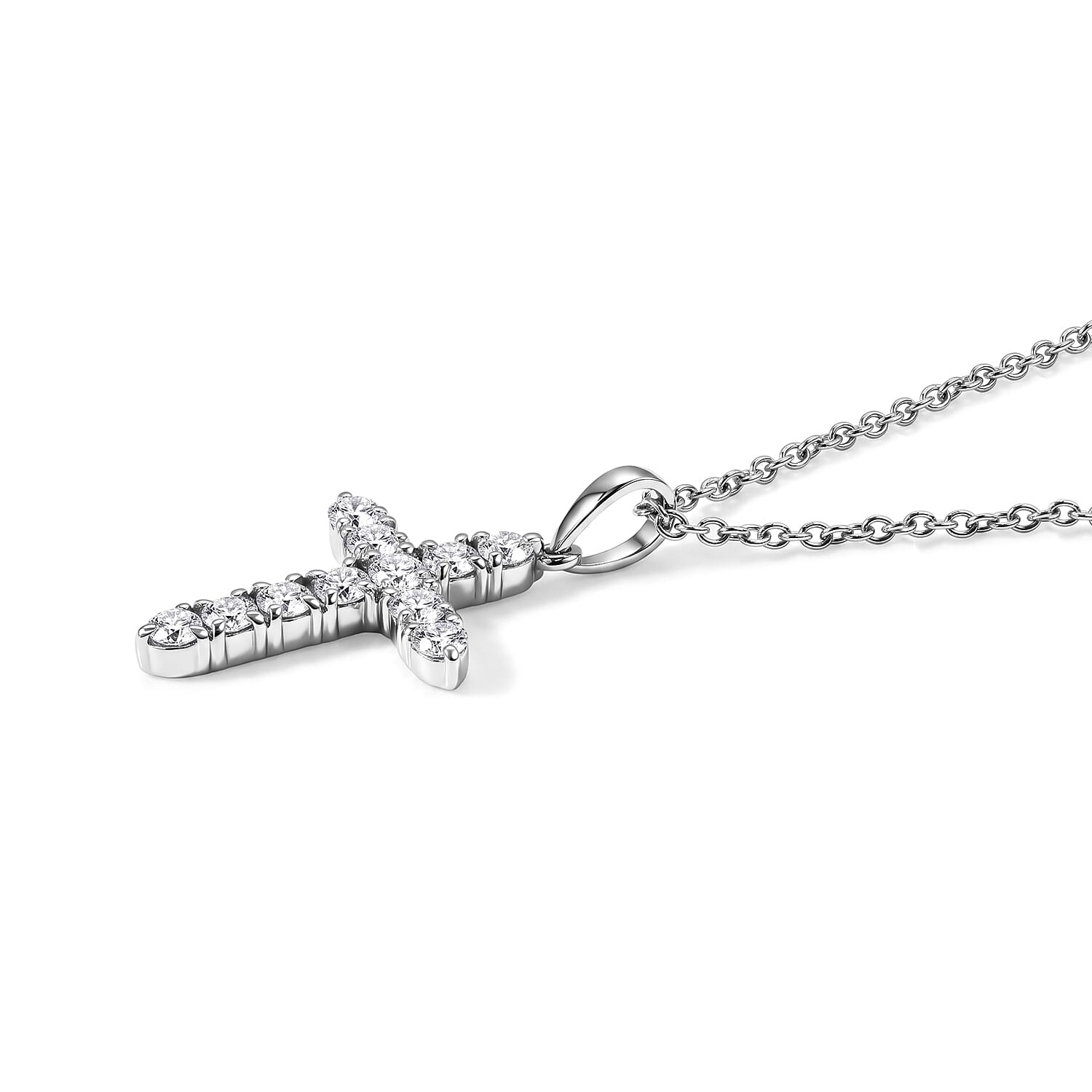 EverTrue Moissanite 1.15 ctw Pendant Necklace in Stainless Steel 20 Inches