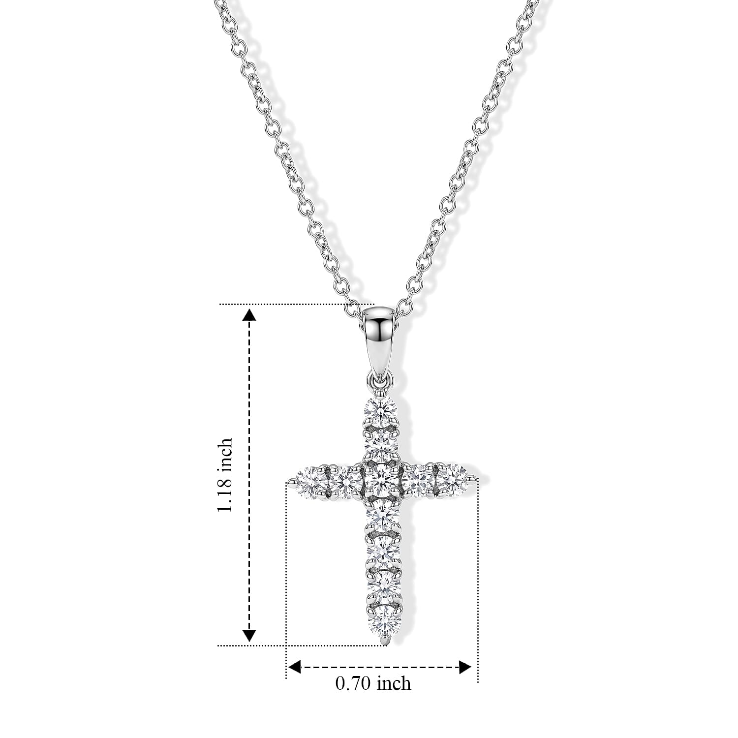 EverTrue Moissanite 1.15 ctw Pendant Necklace in Stainless Steel 20 Inches