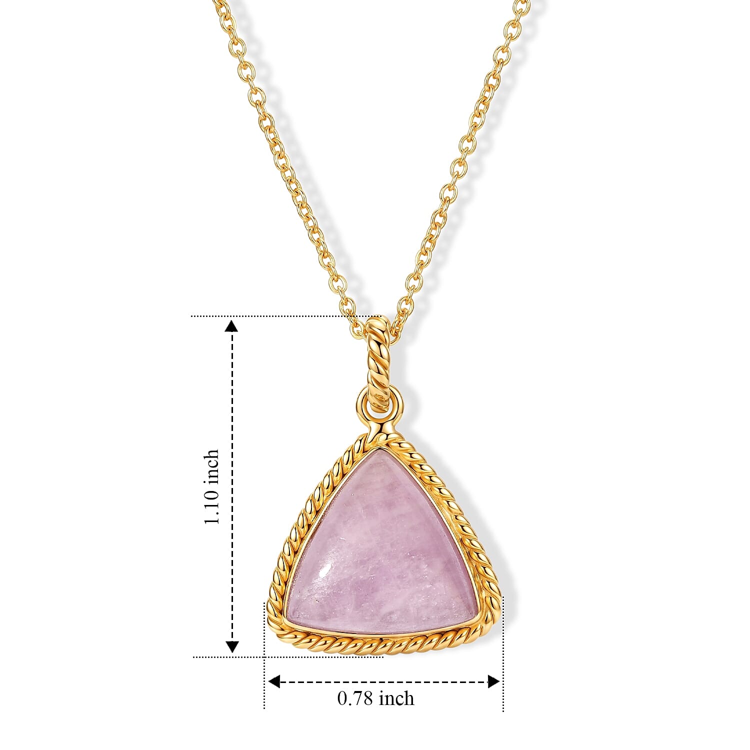 EverTrue Kunzite 31.30 ctw Pendant in 18K YG Plated with ION Plated YG Stainless Steel (20 Inches)