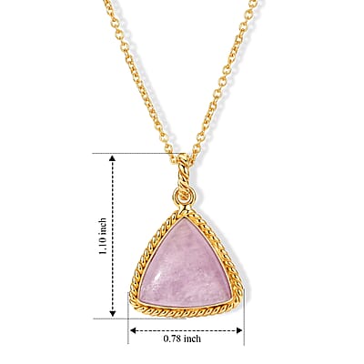 EverTrue Kunzite 31.30 ctw Pendant in 18K YG Plated with ION Plated YG Stainless Steel (20 Inches)