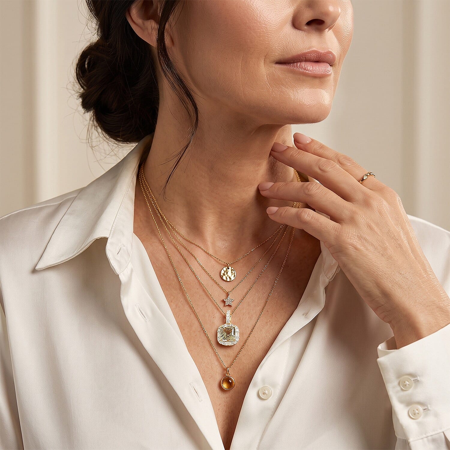 D'Joy AAA Turkizite, Moissanite Pendant Necklace (Size 18) in 18K YG Vermeil Over Sterling Silver 2.14 ctw