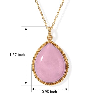 EverTrue Kunzite 10.30 ctw Pendant in 18K YG Plated with ION Plated YG Stainless Steel (20 Inches)